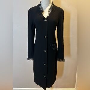 Vintage Steve Fabrikant Signature Black Wool Dress - Size S